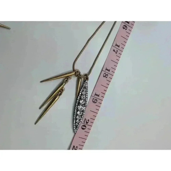 J Crew Gold Chain Multi Pendant Rhinestones Women Necklace 36 Inch abstract - Picture 5 of 5